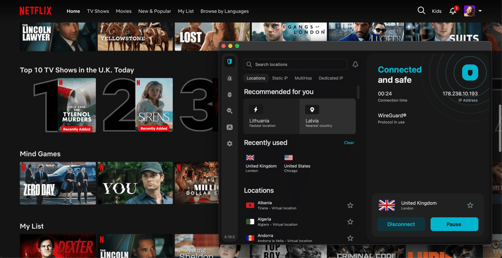 Streaming Netflix with Surfshark