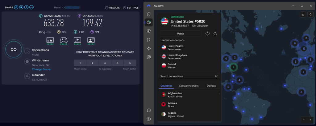 NordVPN Speed Tests June