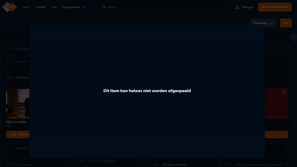 npo start error message