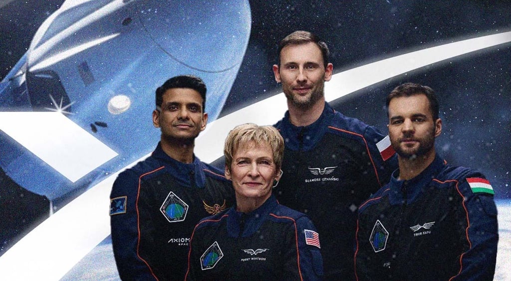 Axiom astronauts about to embark on their mission.