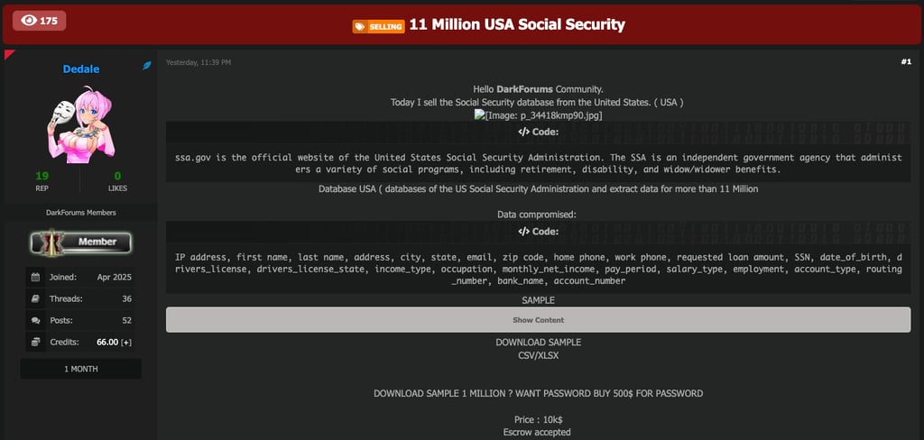 US social security data breach