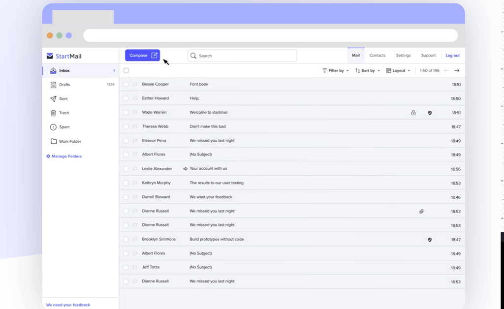 startmail inbox