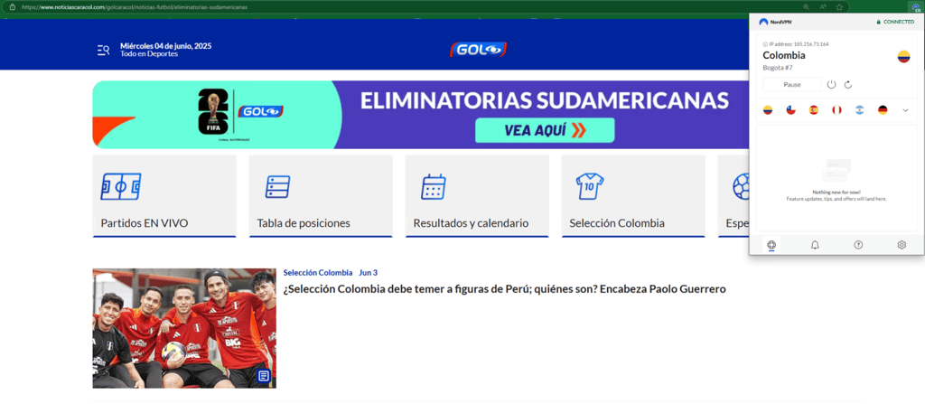 streaming columbia vs peru es supporting