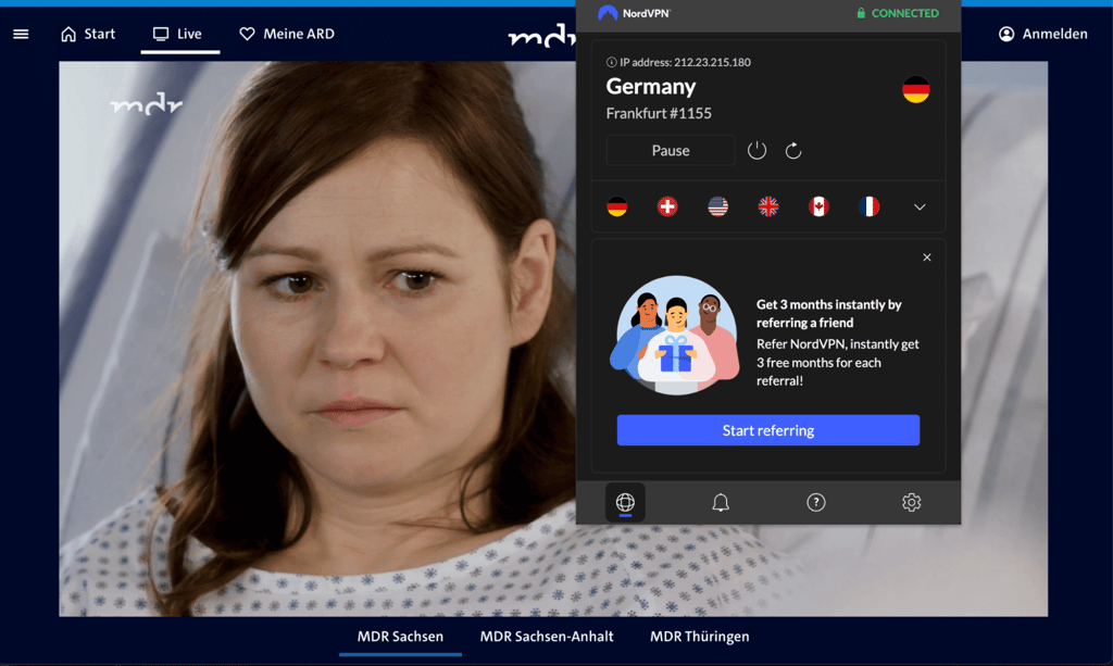 streaming mdr with vpn