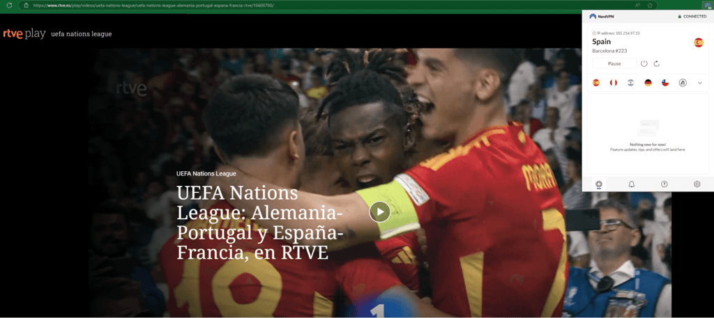 Streaming football with NordVPN