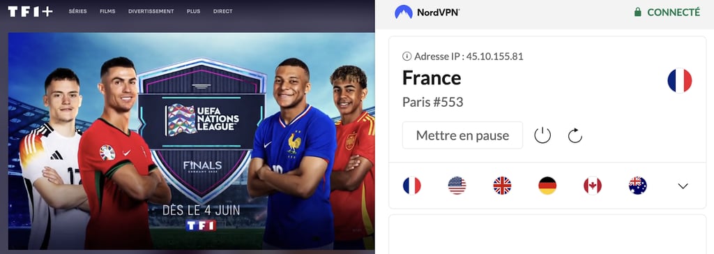 Nations League via TF1 gedeblokkeerd met een VPN