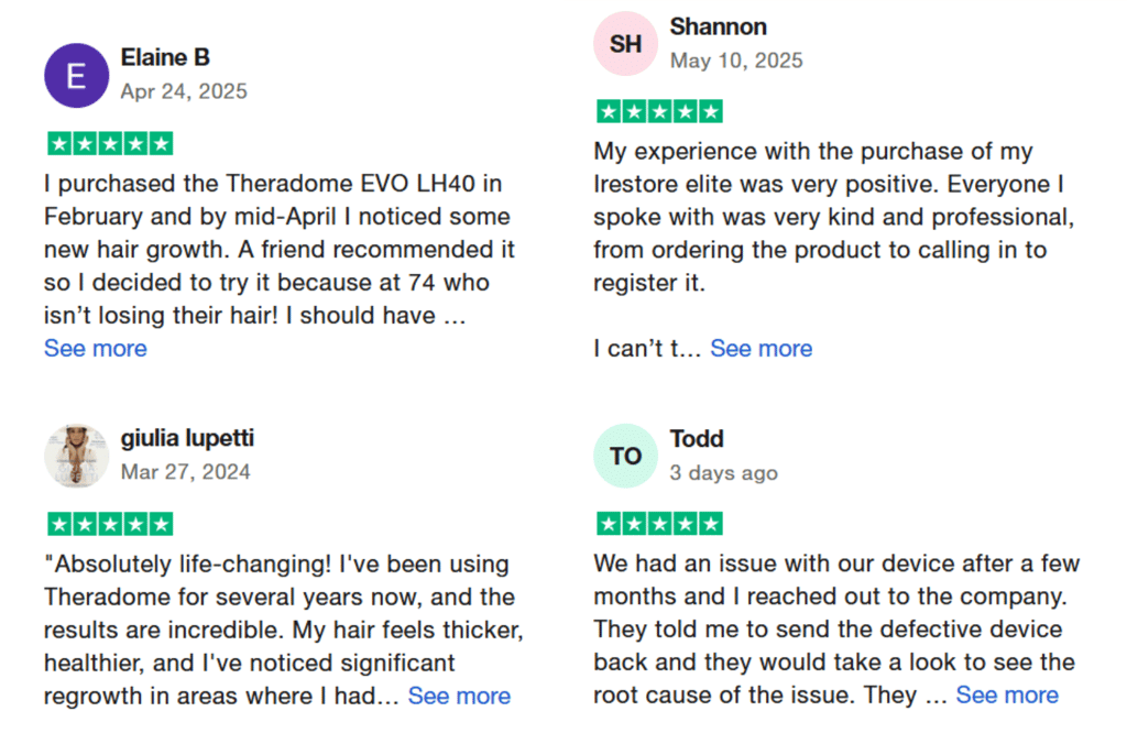 theradome and irestore reviews