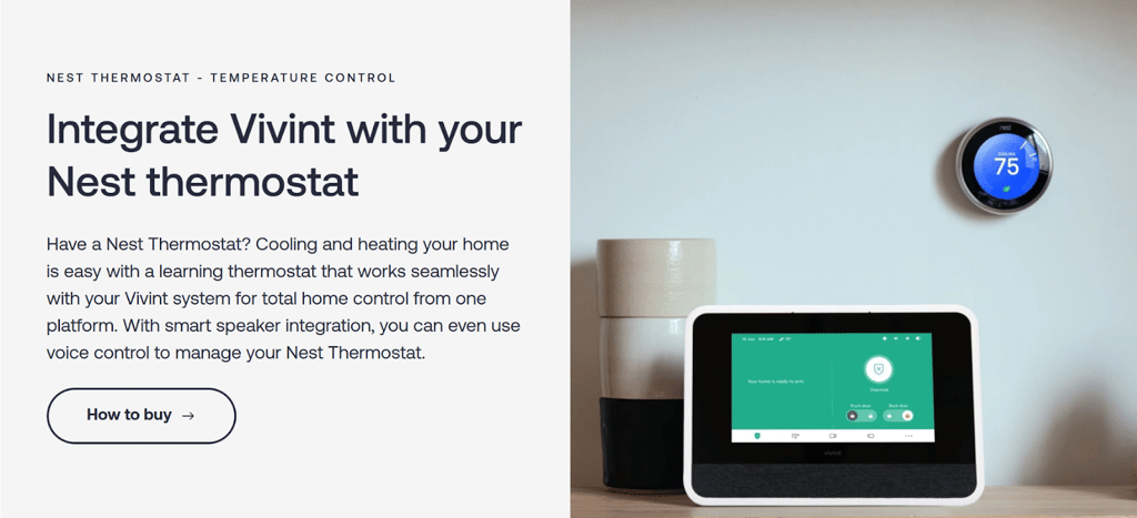 vivint integrate nest termostat