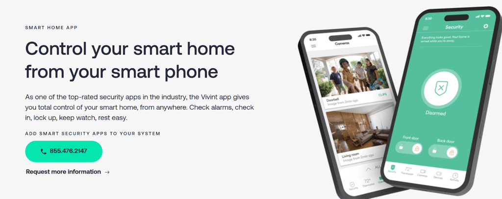 vivint smartphone control