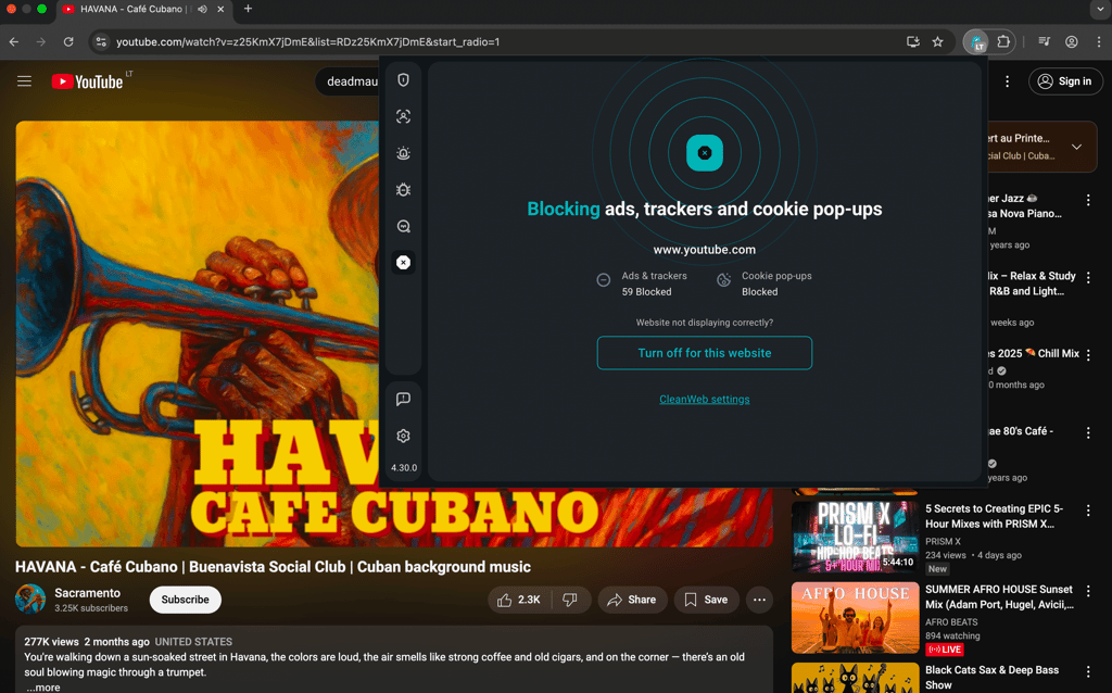 surfshark extension with yuotube