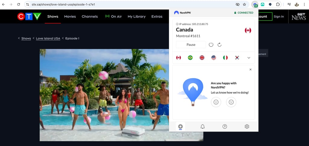 ctv love island usa unblocked with NordVPN