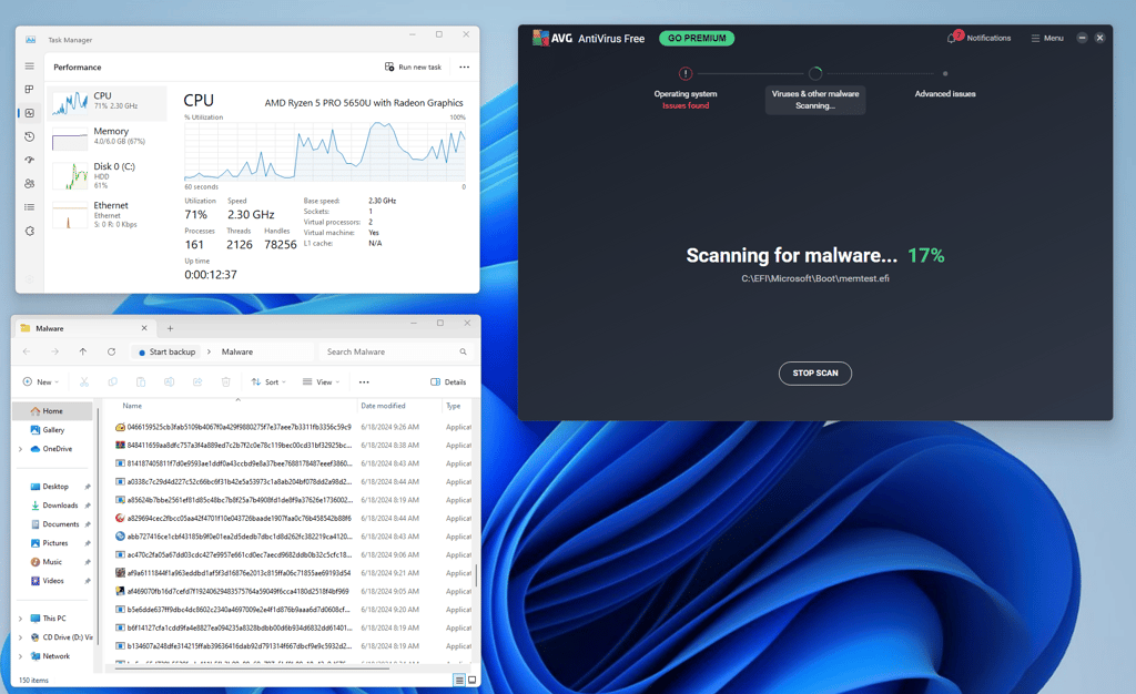 AVG smart scan in progress