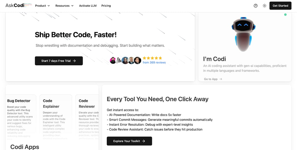 AskCodi homepage
