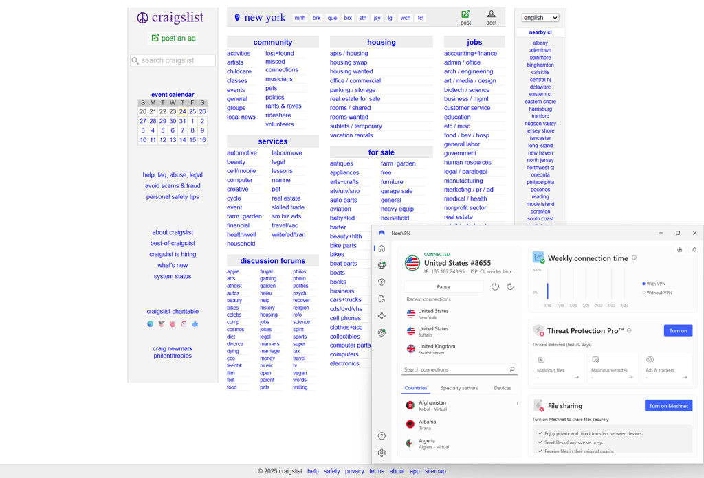 nordvpn accessing craigslist