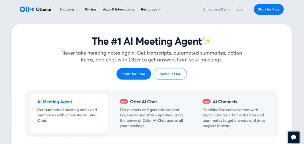 Otter.ai homepage