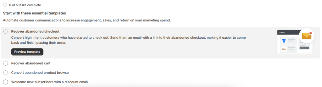 Shopify automation interface