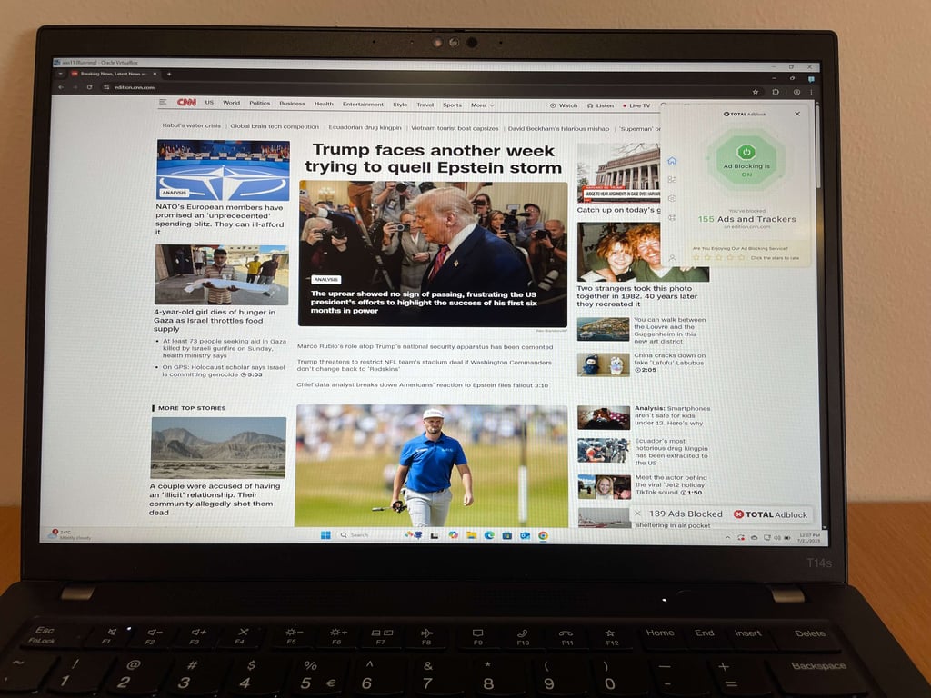 Total Adblock used to access CNN