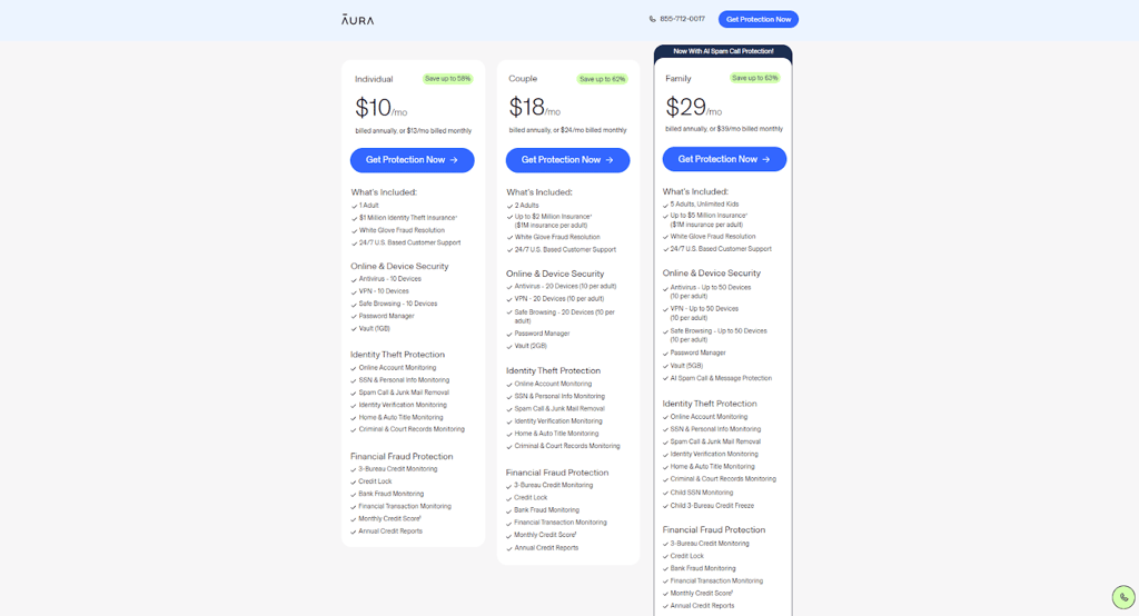 aura plans prices