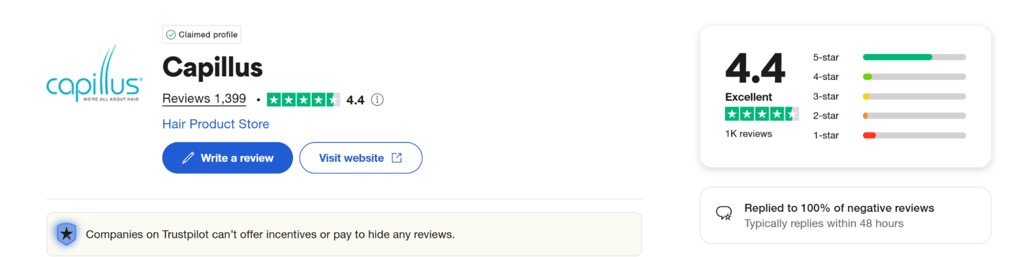 Capillus trustpilot