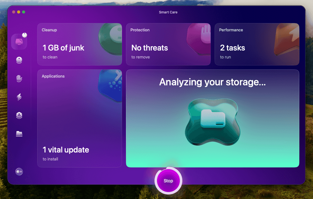CleanMyMac Smart Care scan in progress