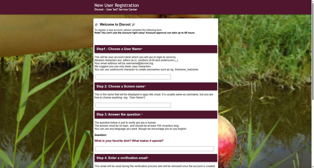disroot security question
