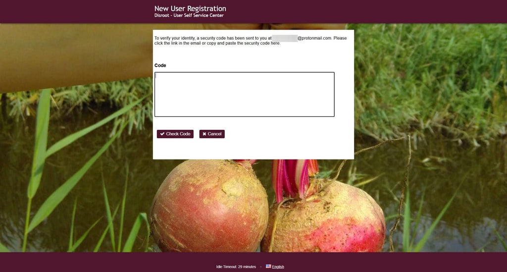 disroot verification code