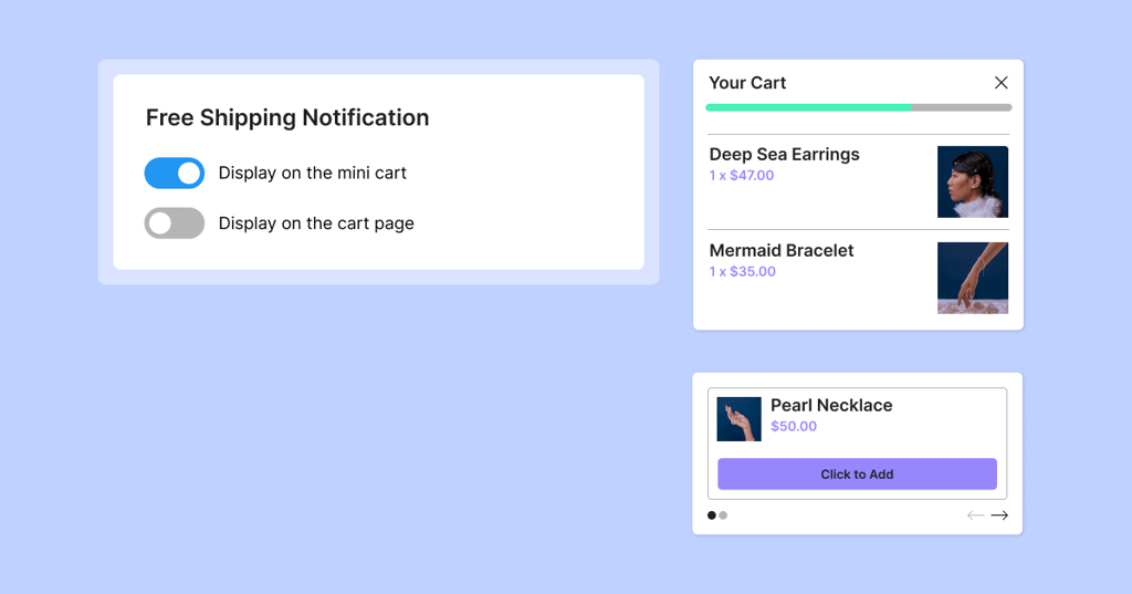 elementor free shipping notification