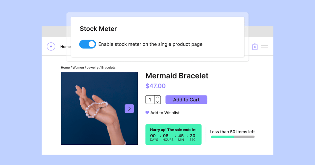 elementor stock meter