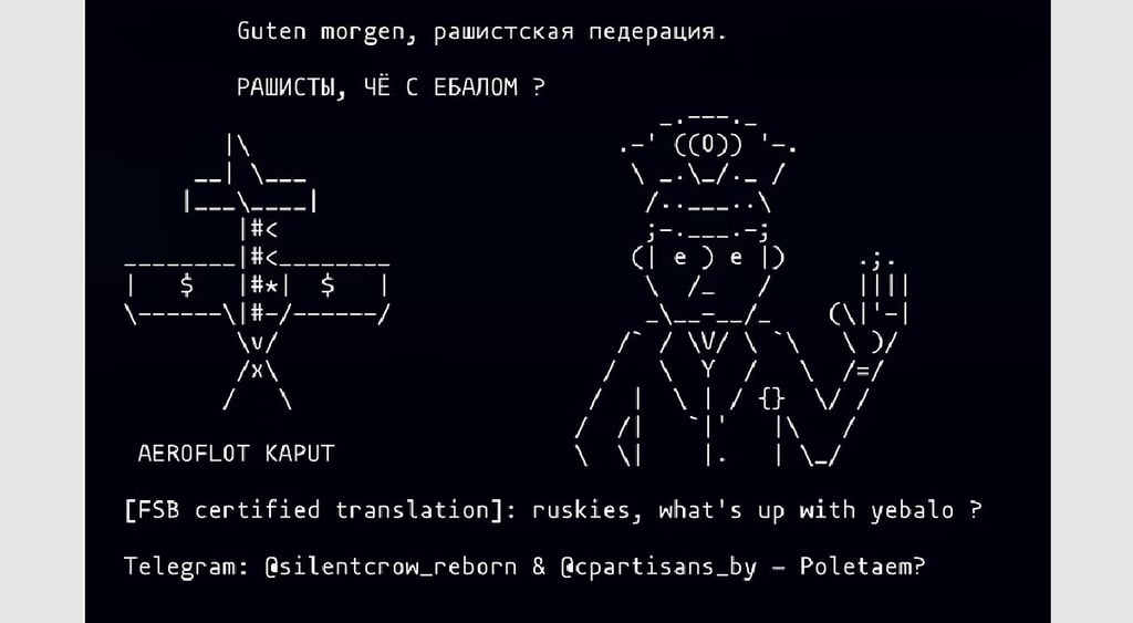 Cyber-Partisans Aeroflot cyberattack employee screens