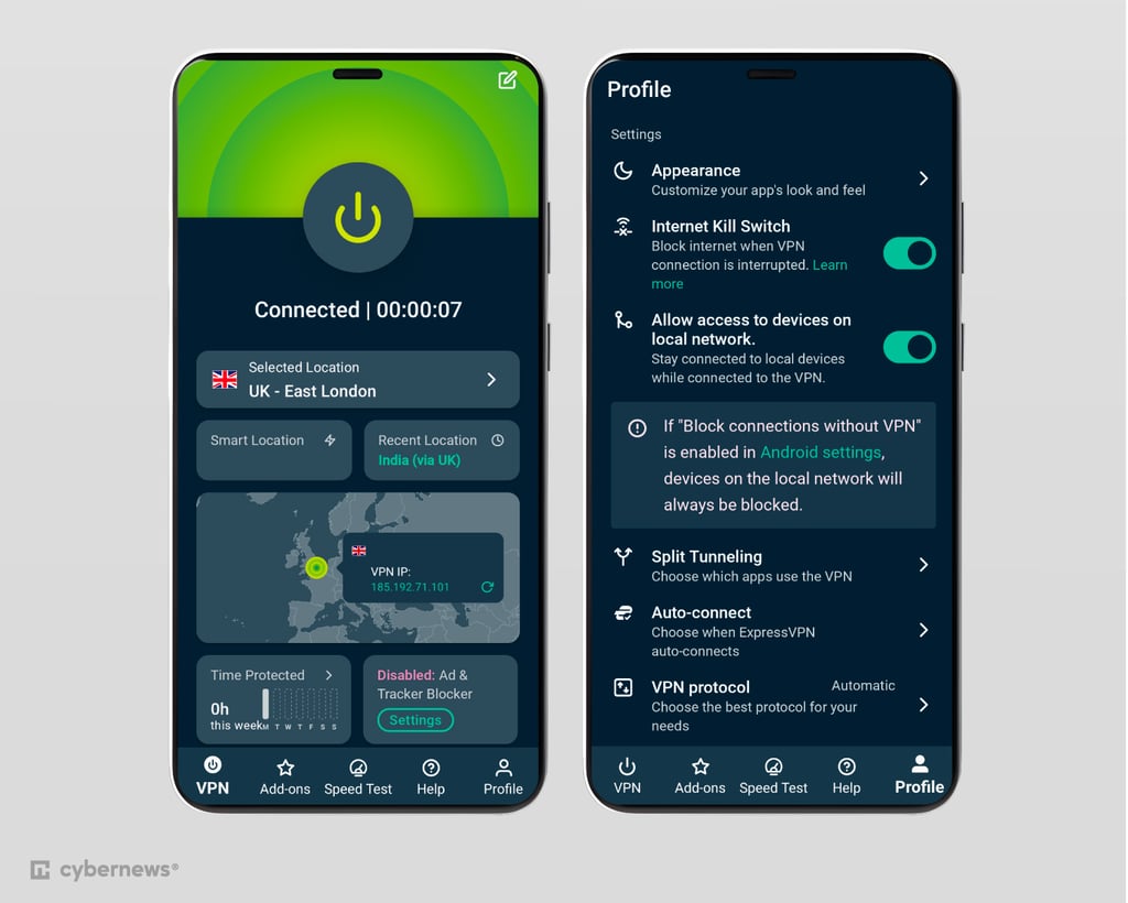 ExpressVPN interface android