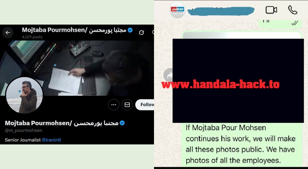 Handala threatens journalist