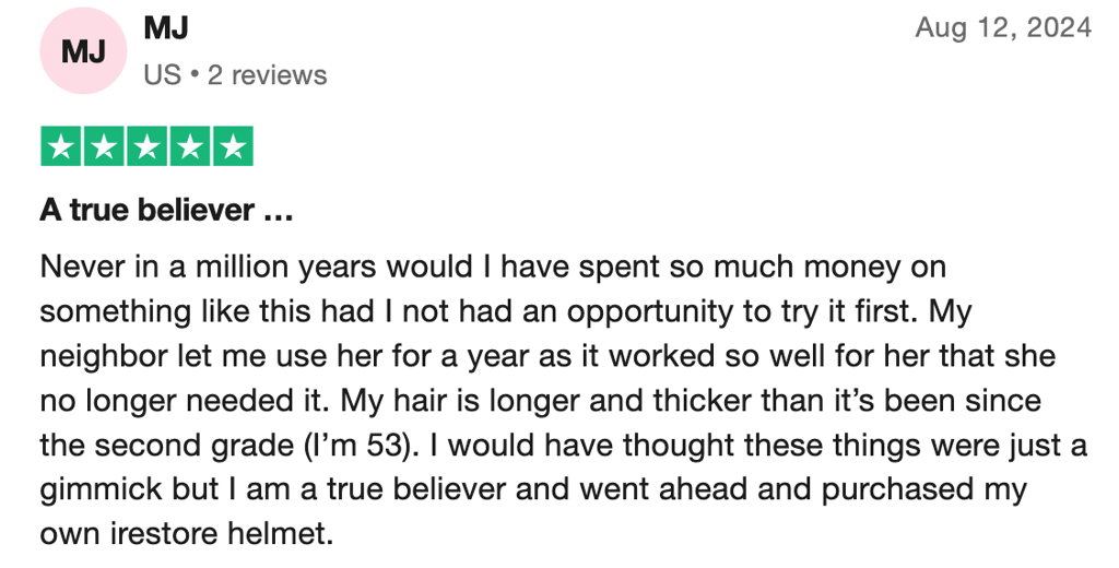 irestore elite trustpilot review