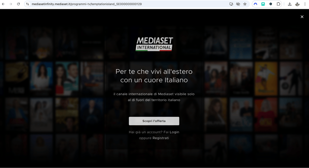 IT Mediaset error