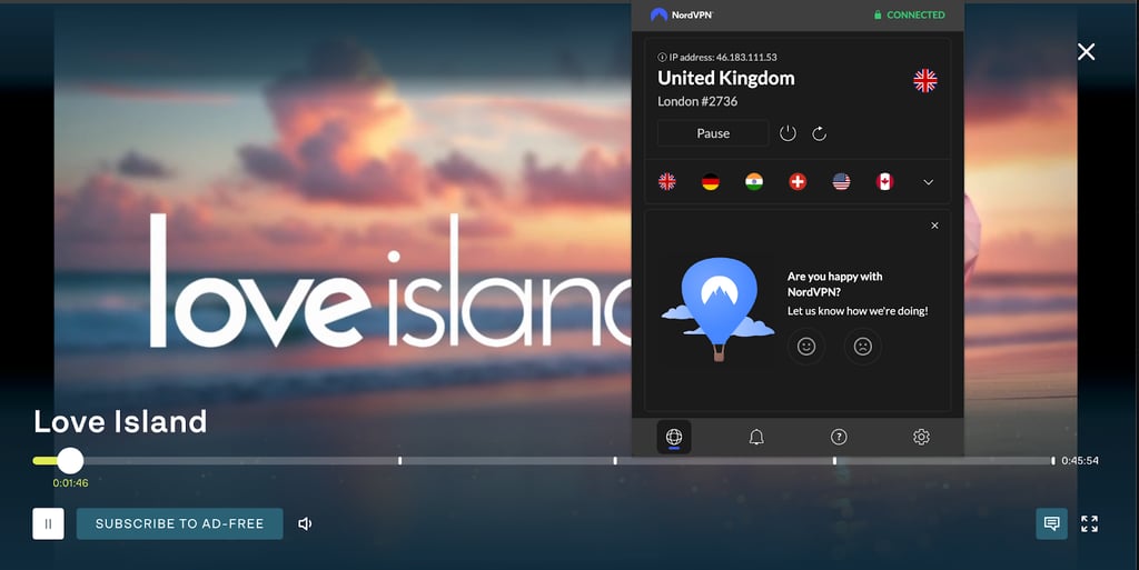 love island streaming with vpn