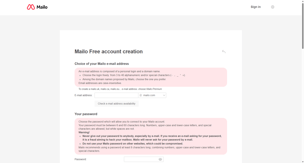 mailo security questions