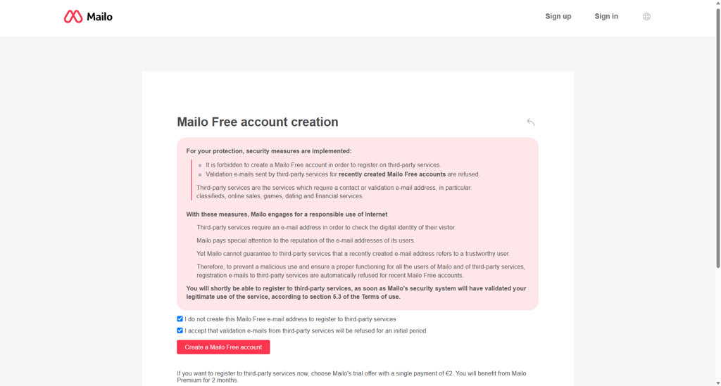mailo terms and conditions