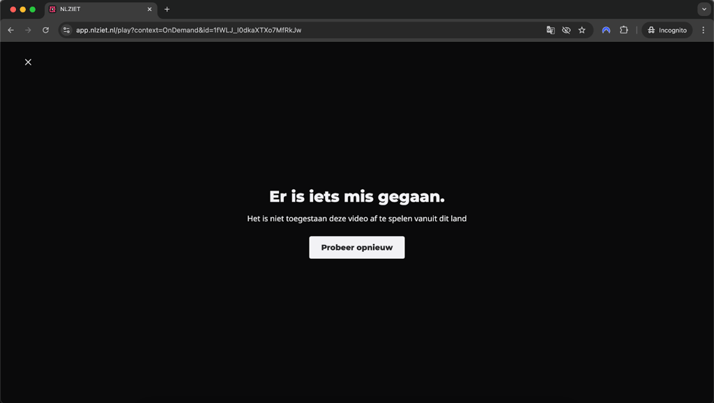 nlziet error message