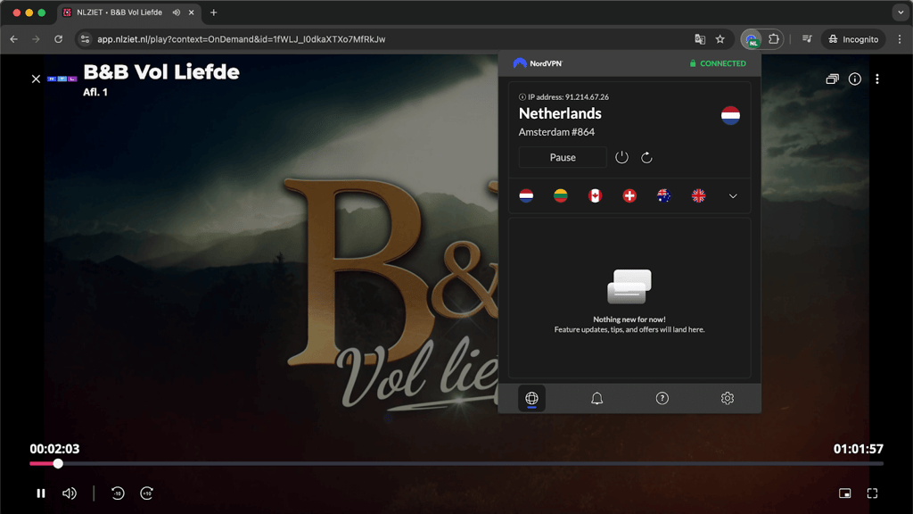 nlziet nordvpn nl server