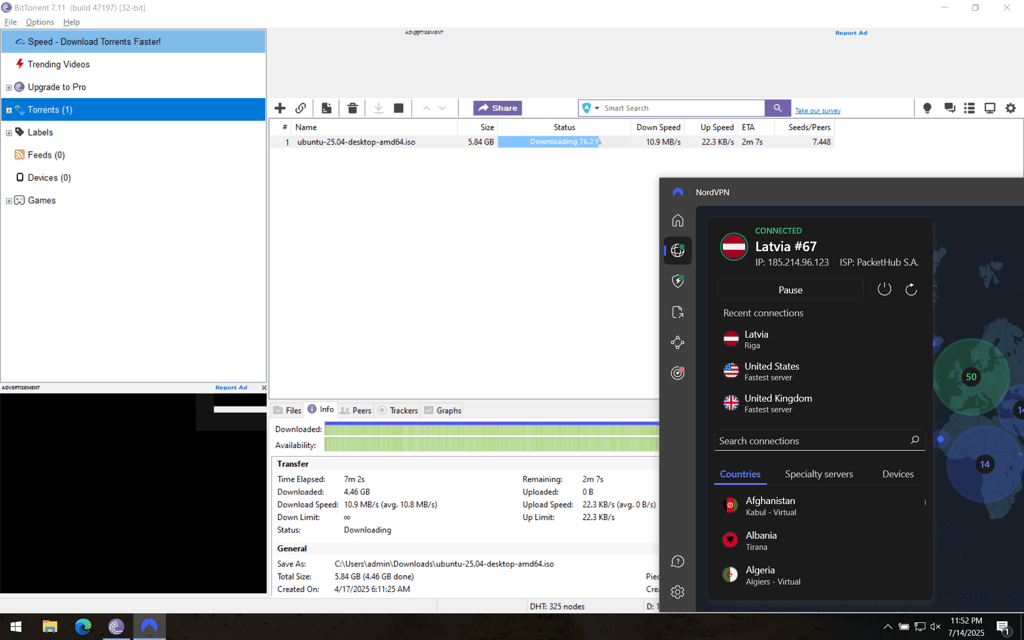 Torrenting with NordVPN