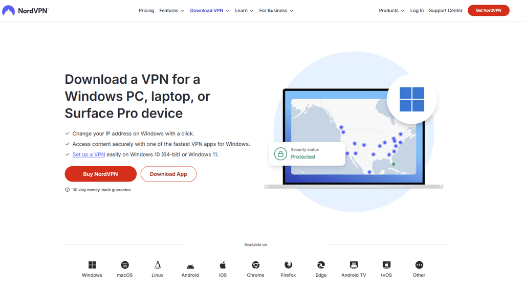 Download NordVPN and install on Windows