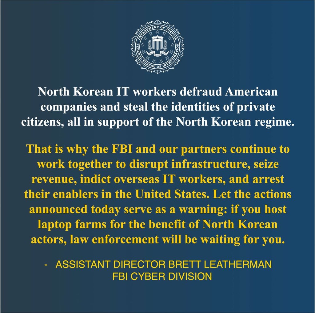 FBI announcement about North Korean IT workers