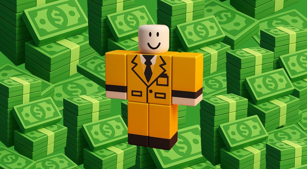 roblox orance quare character, golden suit