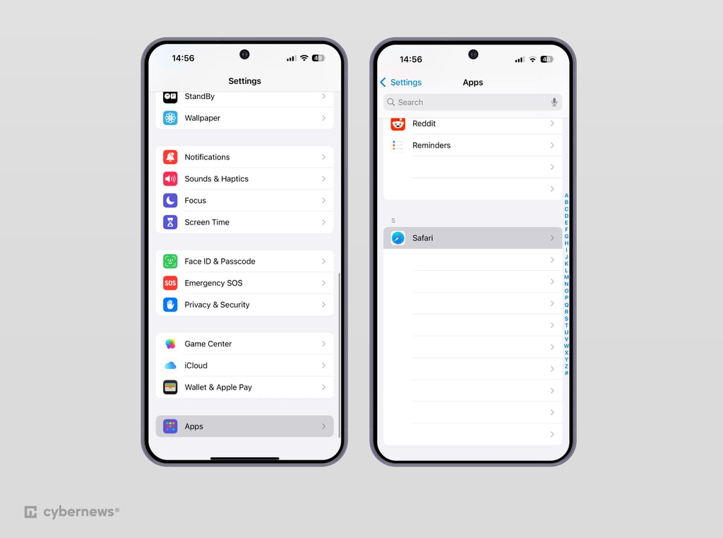Safari iOS settings