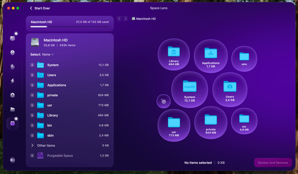 CleanMyMac Space Lens