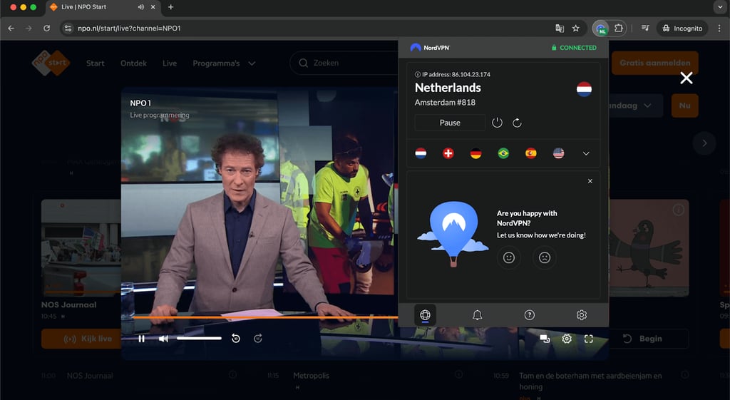 Tour de France connected to NordVPN