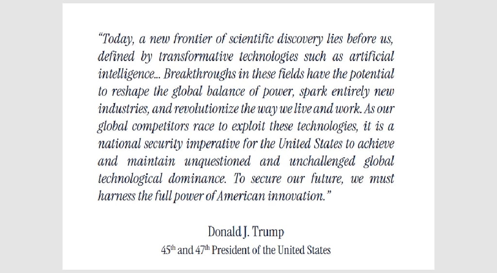 Trump quote on AI Action Plan