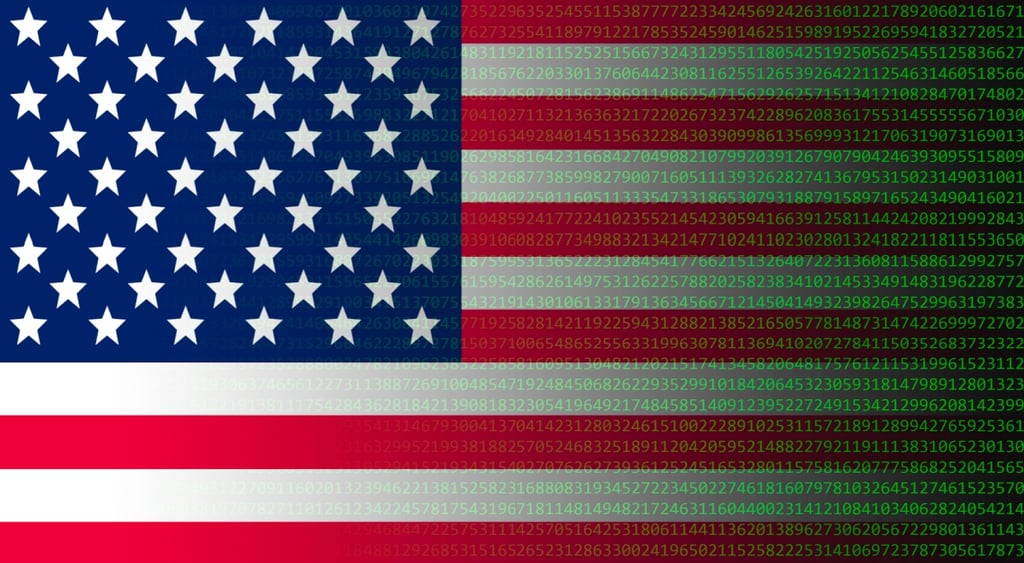 america, usa, flag, digital green numbers