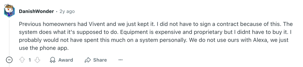 Vivint reviews on Reddit