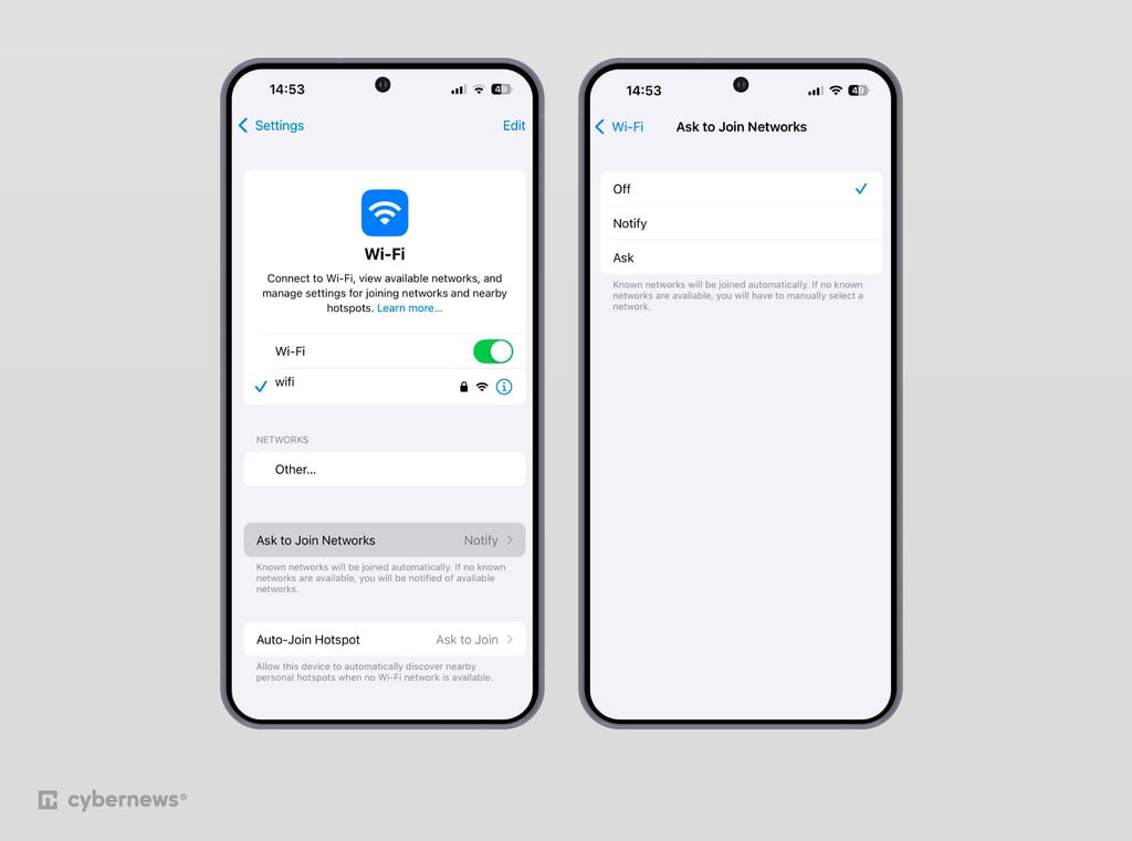 Disabling automatic Wi-Fi connections on iOS