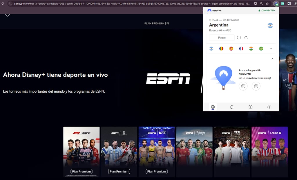 Changing nord vpn county es